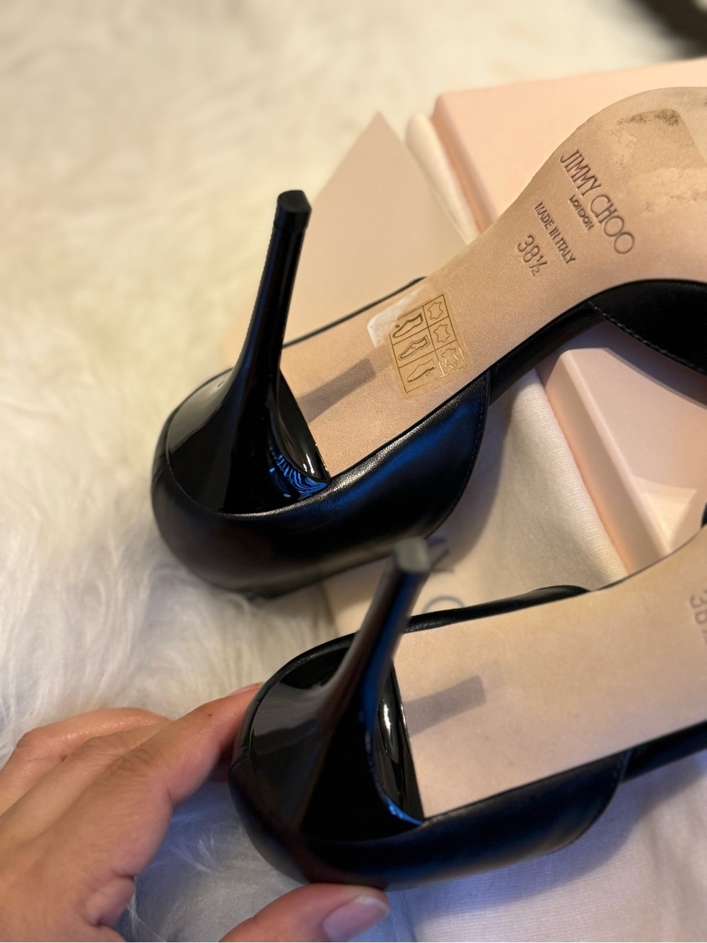 🌸Jimmy Choo Addison Black Leather D'Orsay Pointed-Toe Stiletto Heels🌸 - Picture 9 of 15